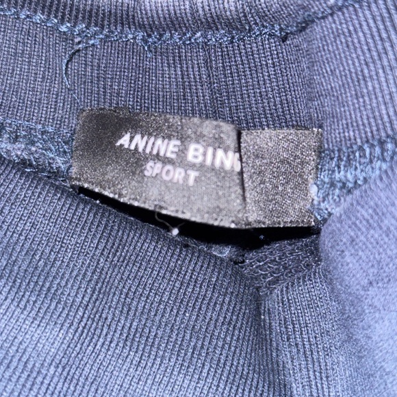 Anine Bing Sport Navy Sweatpants with Gold Embroidery - Picture 9 of 11